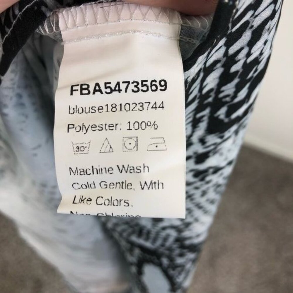 H&M Snake Python High Collar Ruffle Blouse - image 6